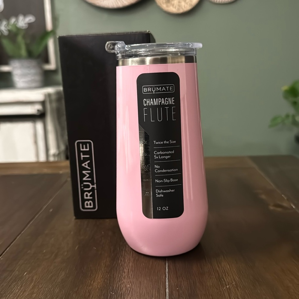 BruMate Champagne Flute in Blush. 12oz. Brand New!